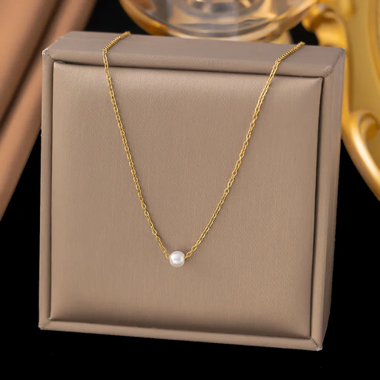 Gold Pearl Necklace