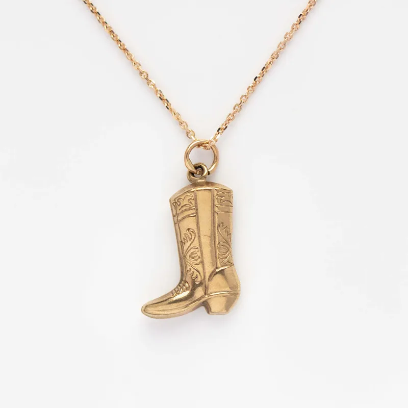 Cowboy Boot Pendant Necklace