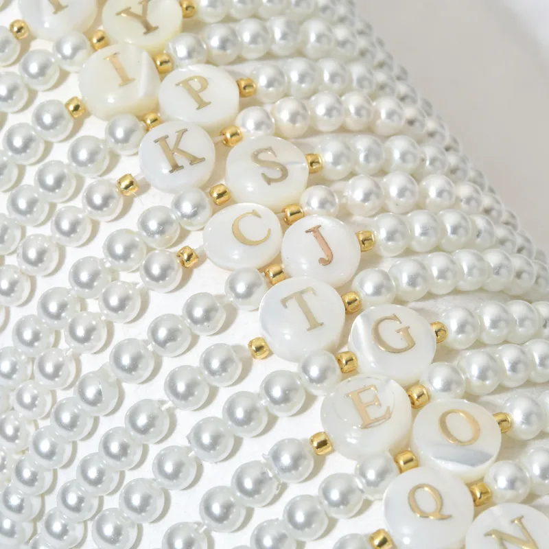 Imitation Pearl Letter Bracelet