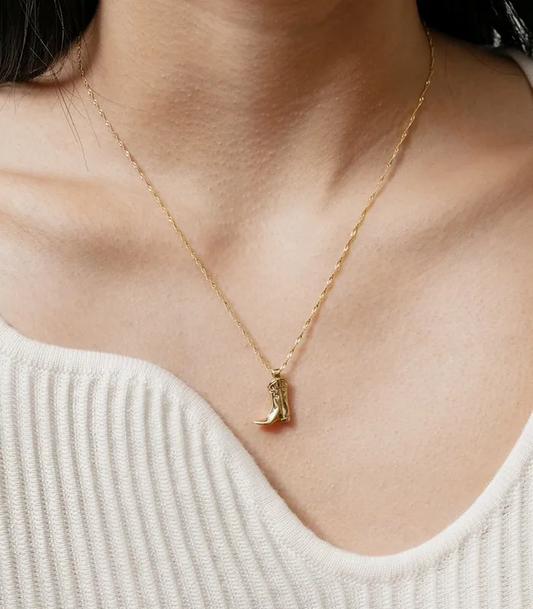 Cowboy Boot Pendant Necklace